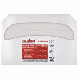 Покрытия на унитаз LAIMA (Система V1), PREMIUM, 1/2 сложения, КОМПЛЕКТ 250 шт., 35х43 см, ТУРЦИЯ, 126099