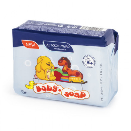 Мыло туалетное детское 300 г, BABY&#039;S SOAP (Бейби соап), комплект 4 шт. х 75 г, &quot;Натуральное&quot;, 80359