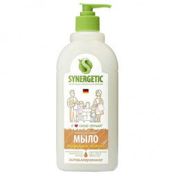 Мыло жидкое 500 мл SYNERGETIC &quot;Миндальное молочко&quot;, гипоаллергенное, биоразлагаемое, дозатор, 105058