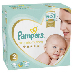 Подгузники КОМПЛЕКТ 102 шт. PAMPERS (Памперс) &quot;Premium Care&quot;, размер 2 (4-8 кг), 8001090646323
