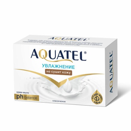 Мыло-крем 90 г AQUATEL &quot;Классическое&quot; увлажняющее, не сушит кожу, 6229