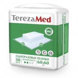 Пеленки 60х60 см, TEREZAMED &quot;Normal&quot;, КОМПЛЕКТ 30 шт., впитывающие, одноразовые, 50305