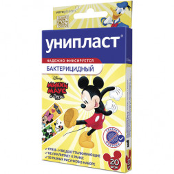 Набор детских лейкопластырей 20 шт. УНИПЛАСТ &quot;Микки Маус и Друзья&quot;, 20024524