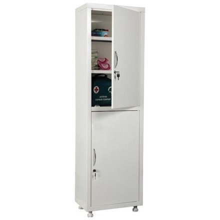 Шкаф медицинский 1-створчатый HILFE &quot;МД 1 1650/SS&quot; 1755х500х320 мм, белый, S26199201009