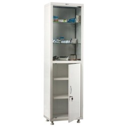 Шкаф медицинский 1-створчатый HILFE &quot;МД 1 1650/SG&quot; 1755х500х320 мм, стекло, белый, S26199201509