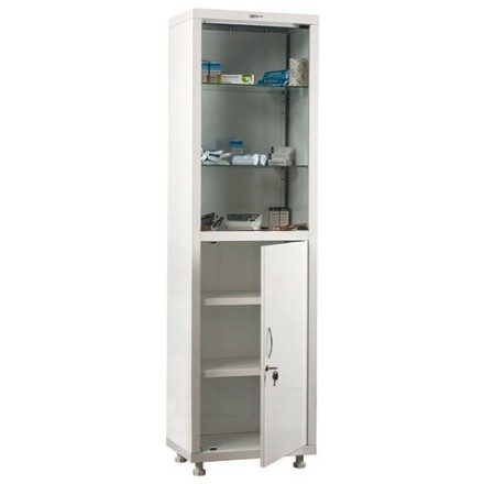 Шкаф медицинский 1-створчатый HILFE &quot;МД 1 1650/SG&quot; 1755х500х320 мм, стекло, белый, S26199201509