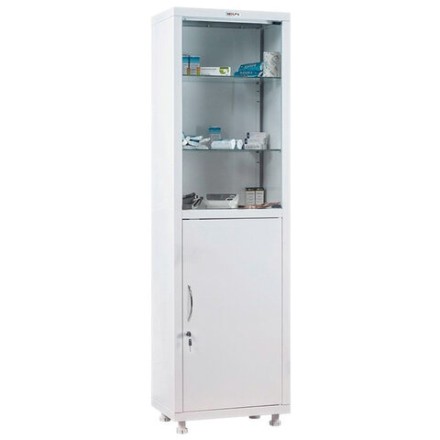 Шкаф медицинский 1-створчатый HILFE &quot;МД 1 1650/SG&quot; 1755х500х320 мм, стекло, белый, S26199201509