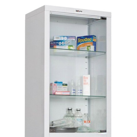 Шкаф медицинский 1-створчатый HILFE &quot;МД 1 1650/SG&quot; 1755х500х320 мм, стекло, белый, S26199201509