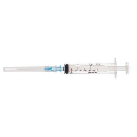 Шприц 3-х компонентный PASCAL, 2 мл, КОМПЛЕКТ 10 шт., в коробке, игла 0,6х30 - 23G, 120205