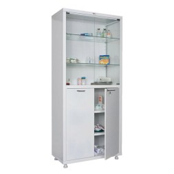 Шкаф медицинский 2-створчатый HILFE &quot;МД 2 1780/SG&quot; 1850х800х400 мм, стекло, белый, S26199205509