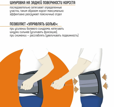 Полужесткий пояснично-крестцовый корсет с системой регулировки, Orliman SD100