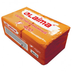 Салфетки бумажные 400 шт., 24х24 см, &quot;Big Pack&quot;, оранжевые, 100% целлюлоза, LAIMA, 114729
