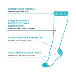 Компрессионные гольфы VENOTEKS Daily Merino 1C118