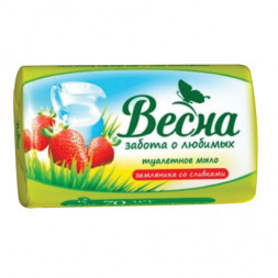 Мыло туалетное 90 г ВЕСНА &quot;Земляника со сливками&quot;, ГОСТ, 6090